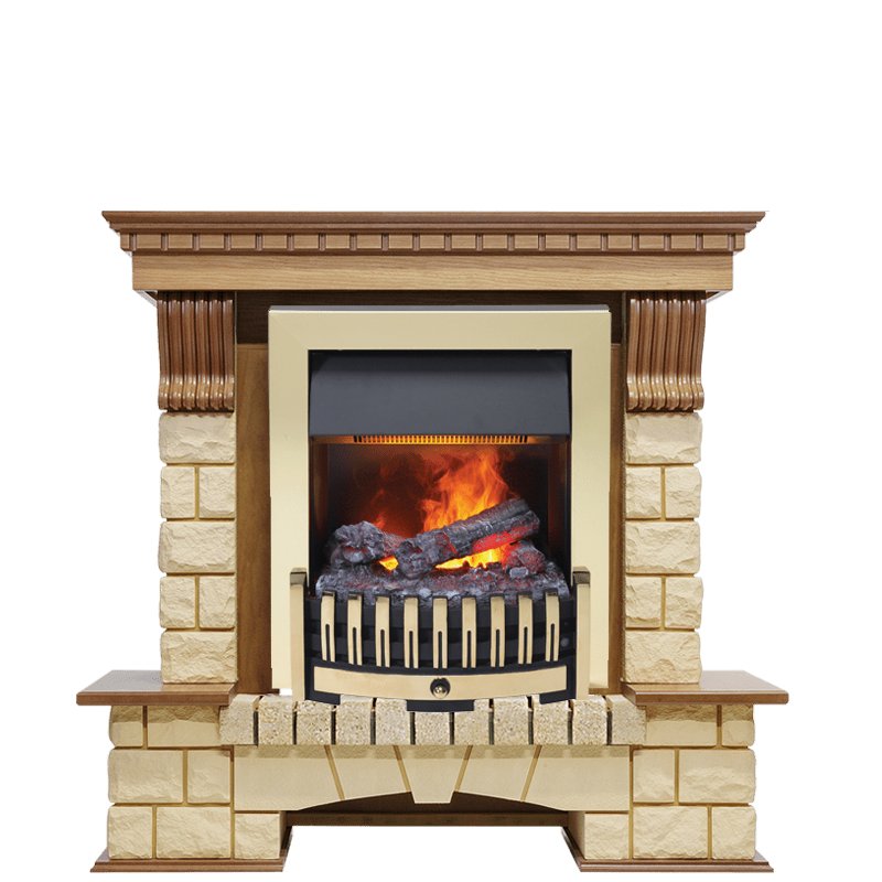 Каминокомплект Dimplex Pierre Luxe - Дуб / Шампань (Высота 1050мм) с очагом Danville Brass FB2