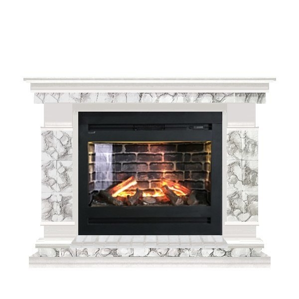 Каминокомплект Glenrich Лорд Rumba 3D беленый дуб