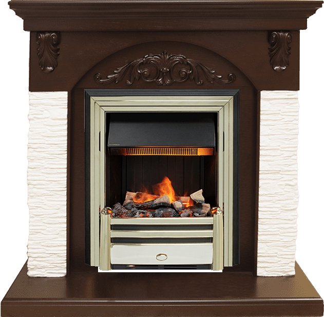 Каминокомплект Dimplex Bern Сланец мелкий белый / Темный дуб с очагом Cavendish