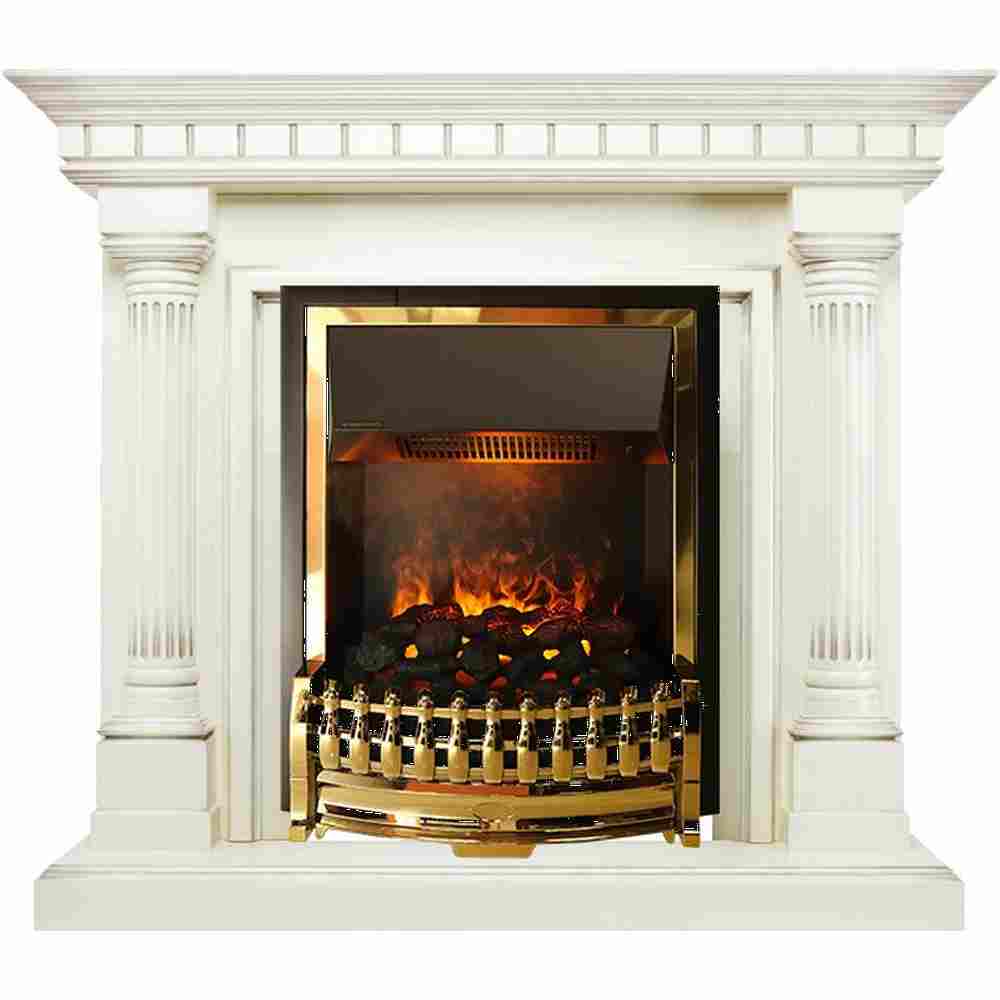 Каминокомплект Dimplex Dallas - Слоновая кость с патиной с очагом Atherton