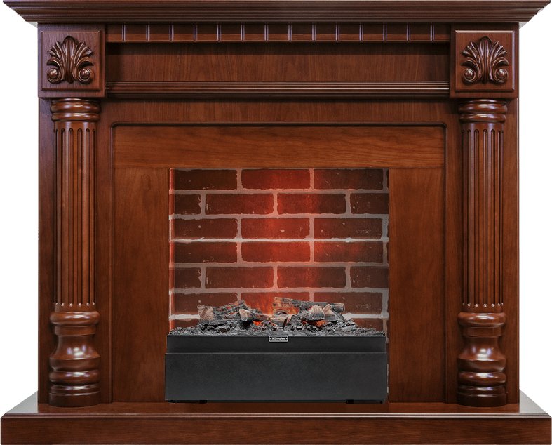 Каминокомплект Dimplex Edinburg - Орех / Кирпич с очагом Juneau