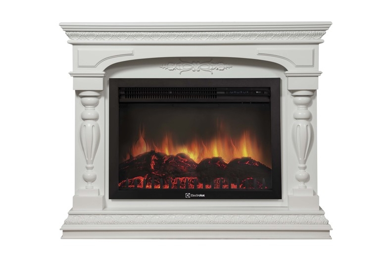 Каминокомплект Electrolux Perfetto 26/30 с очагом EFP/P-2620RLS белый