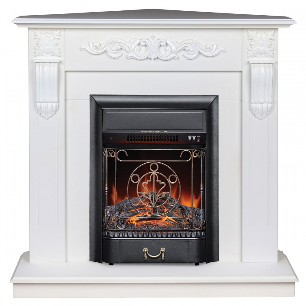 Электрокамин RealFlame  Dominica Corner WT с очагом Majestic Lux Black
