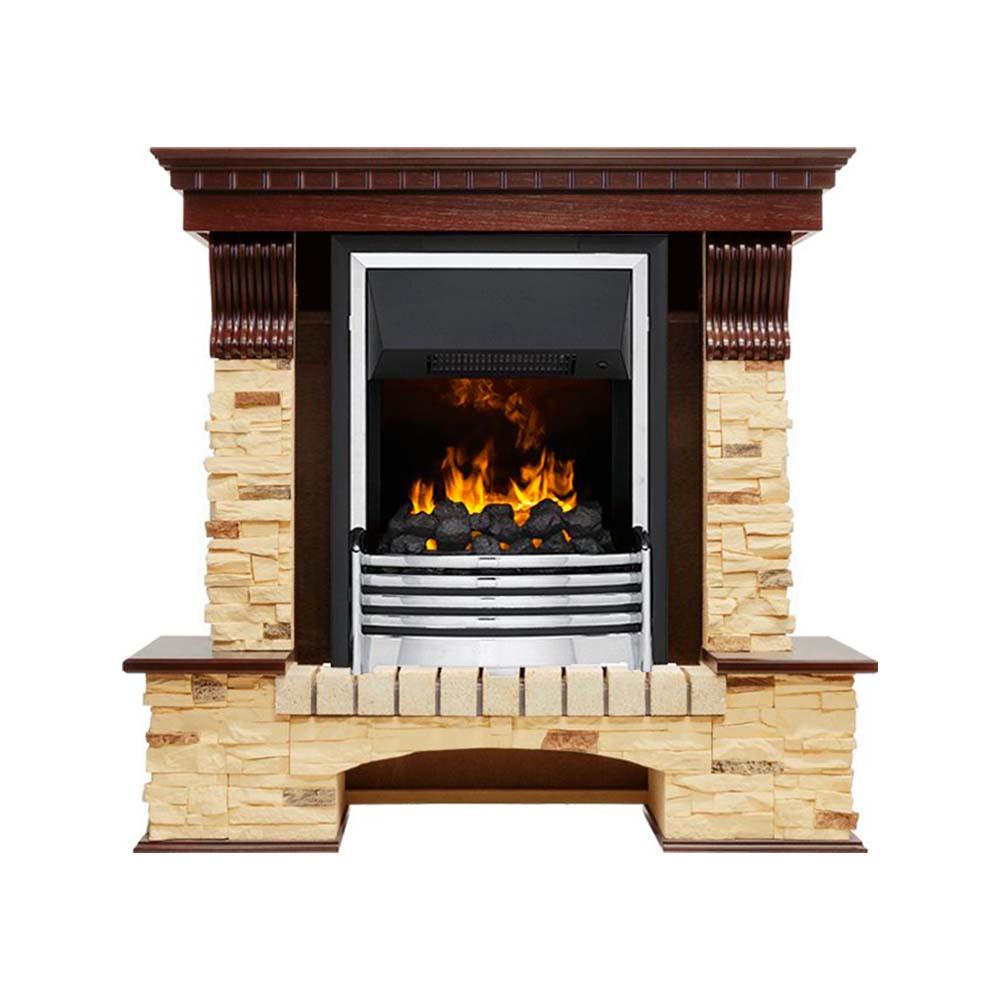 Каминокомплект Dimplex Pierre Luxe угловой - Темный дуб / Сланец (Высота 1005мм) с очагом Flagstaff