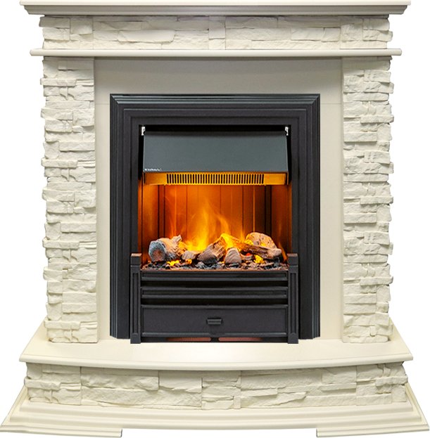 Каминокомплект Dimplex Luzern - Слоновая кость с очагом Brookline Black