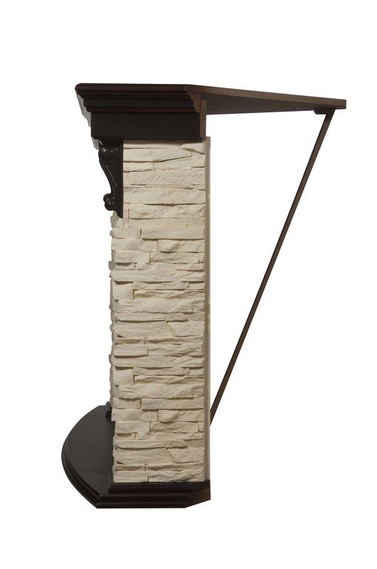 Каминокомплект Electrolux Torre 26 Sphere U (угловой) с очагом EFP/P-2620RLS камень слоновая кость, шпон темный дуб