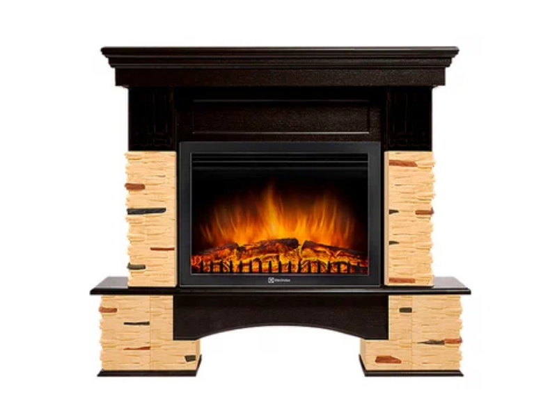 Каминокомплект Electrolux Pietra 26 Sphere с очагом EFP/P-2620RLS камень сланец натуральный, шпон темный дуб
