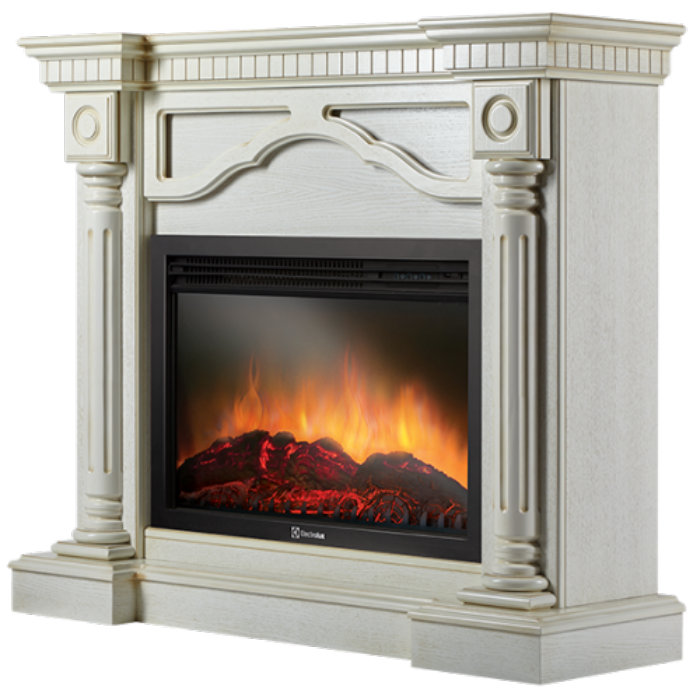 Каминокомплект Electrolux Rome 26/30 с очагом EFP/P-2620RLS шпон белёный дуб