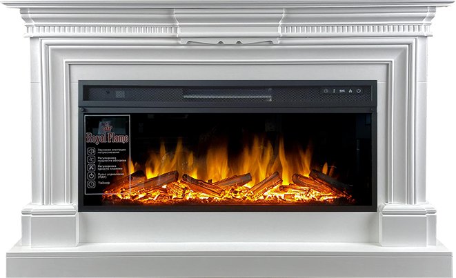 Каминокомплект Royal Flame  Chelsea - Белый (Ширина 1350 мм) с очагом Vision 42 LOG LED