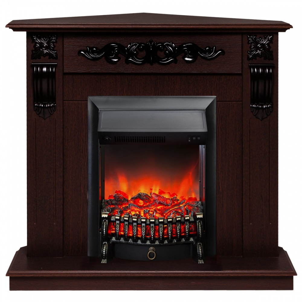 Электрокамин RealFlame  Dominica Corner DN с очагом Fobos Lux Black