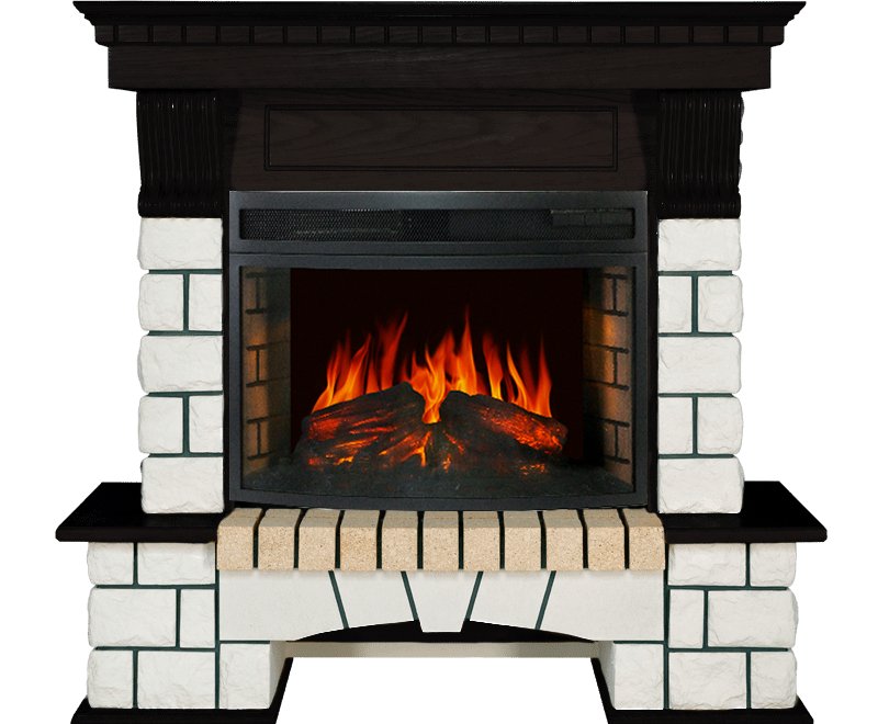 Каминокомплект Royal Flame  Pierre Luxe - Белый / Венге с очагом Dioramic 25 LED FX