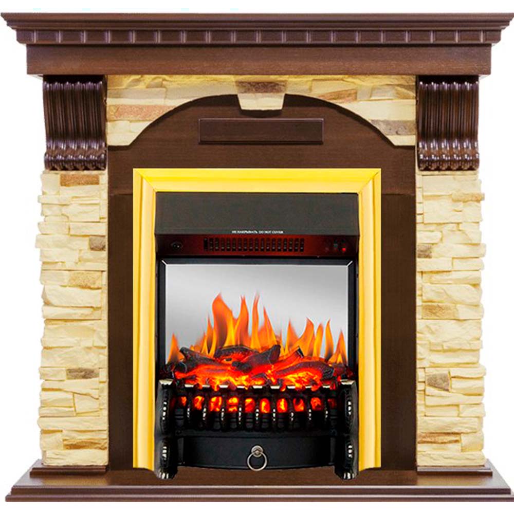 Каминокомплект Royal Flame  Dublin - Темный дуб / Сланец с очагом Fobos FX M Brass