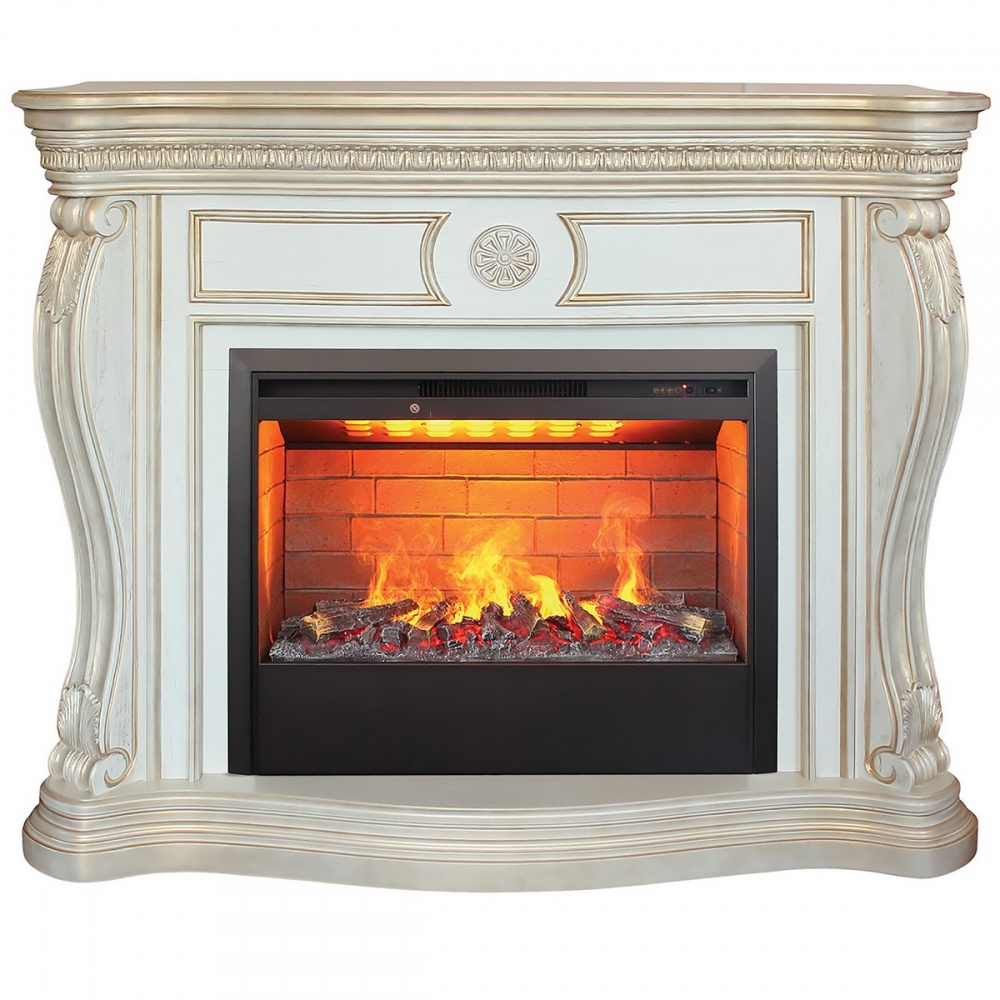 Электрокамин RealFlame  Barcelona 33 WT с очагом 3D Helios 26