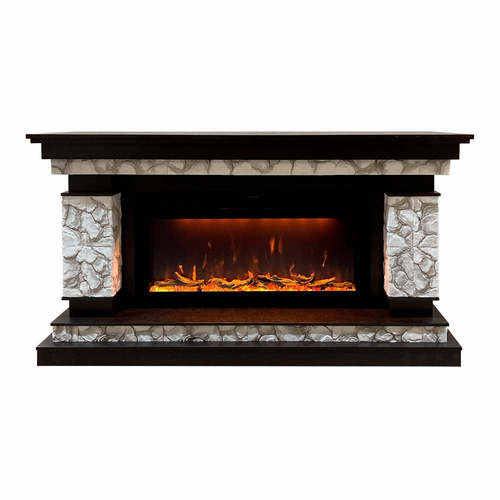 Каминокомплект Glenrich Лорд с очагом Crystal 36 карелия/дуб 46 (без плитки)