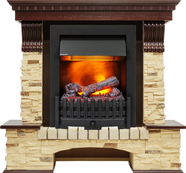 Каминокомплект Dimplex Pierre Luxe угловой - Темный дуб / Сланец (Высота 1050мм) с очагом Danville Black FB2