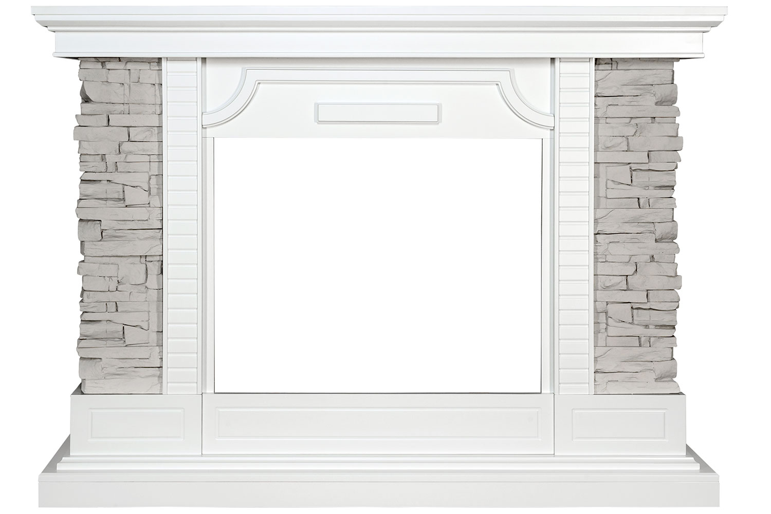 Портал Royal Flame  Avignon - Белый / Сланец серый