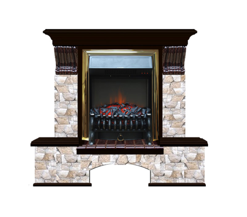 Каминокомплект Glenrich Бостон К Арбат (Fobos brass) венге