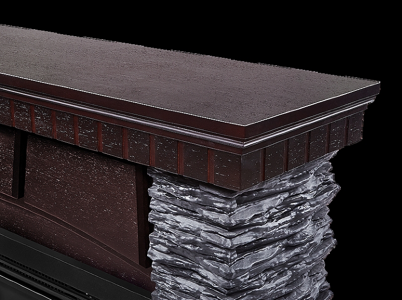 Портал Firelight Porto 30 камень черный, шпон венге