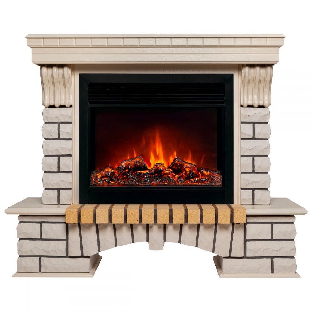 Электрокамин RealFlame  Country 26 WT с очагом Moonblaze Deluxe Black