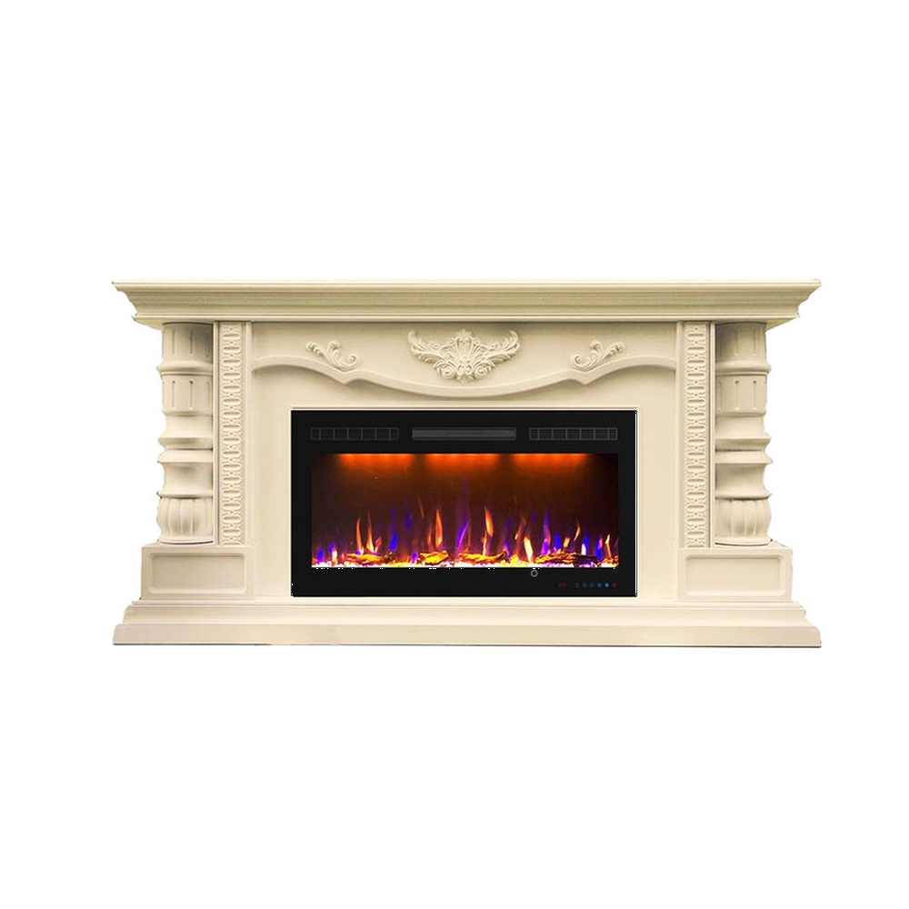 Каминокомплект Glenrich Консул Crystal 36 слоновая кость