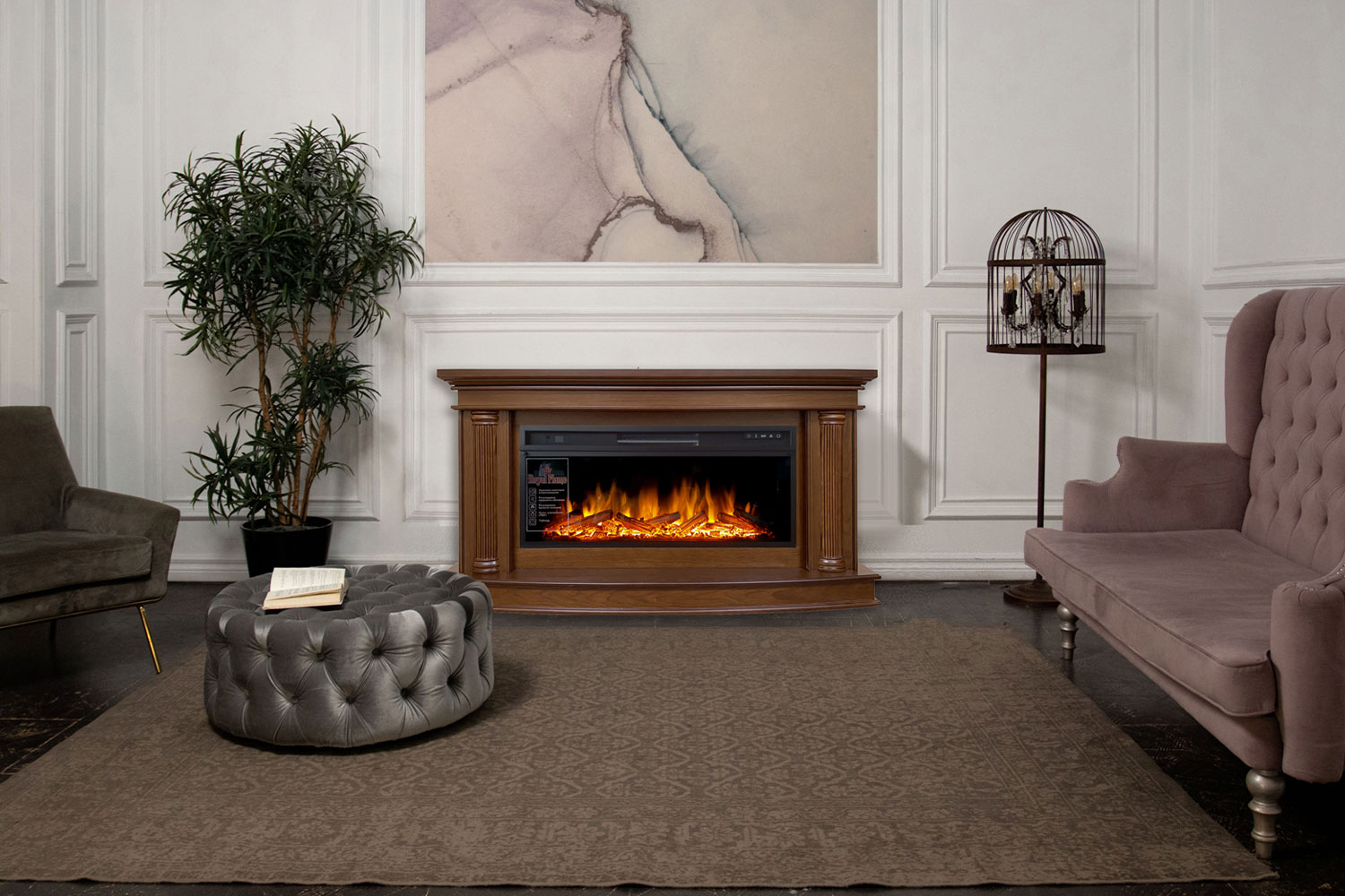 Каминокомплект Royal Flame  Rome 60 - Белый с очагом Vision 60 LED