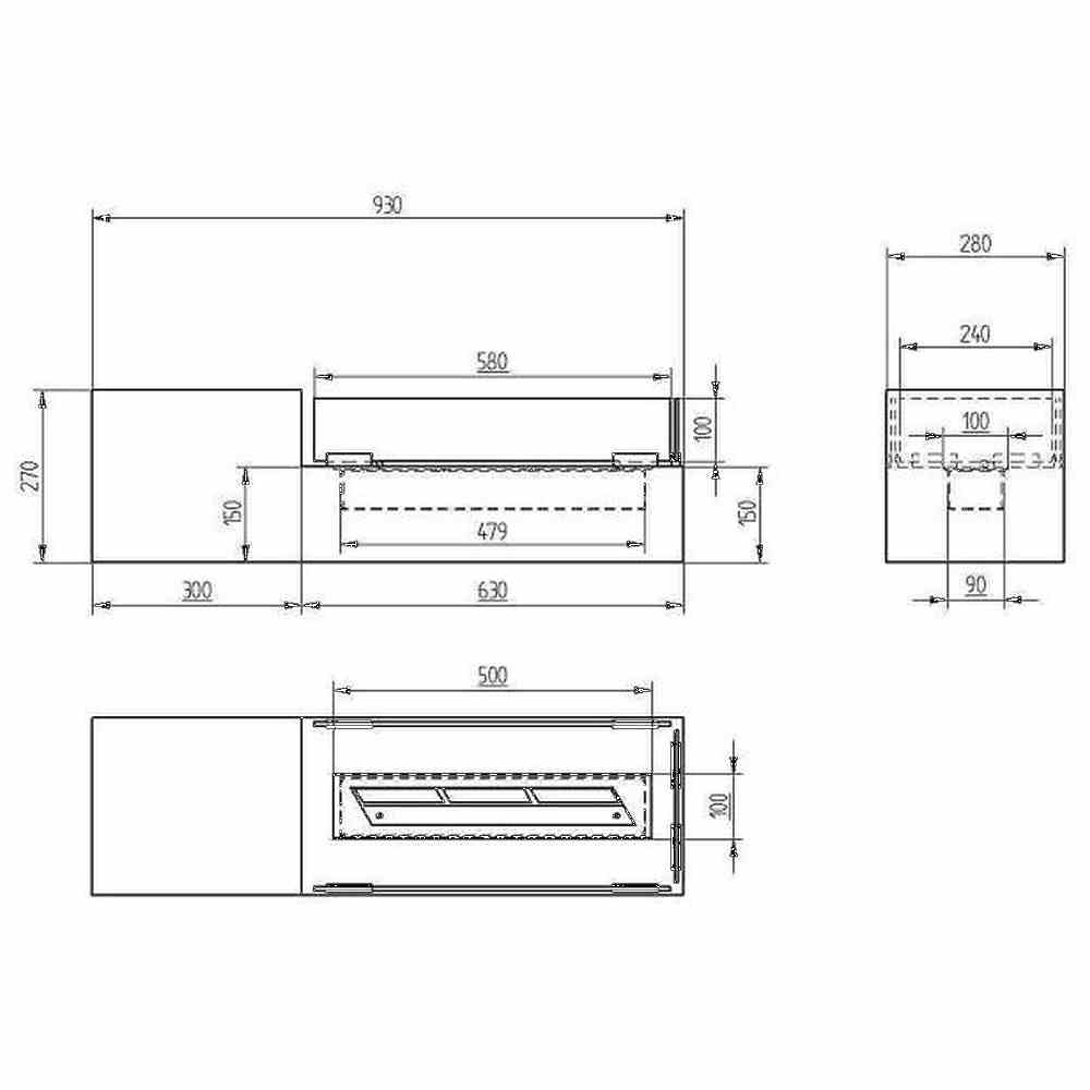 Биокамин напольный Zefire Podium 900