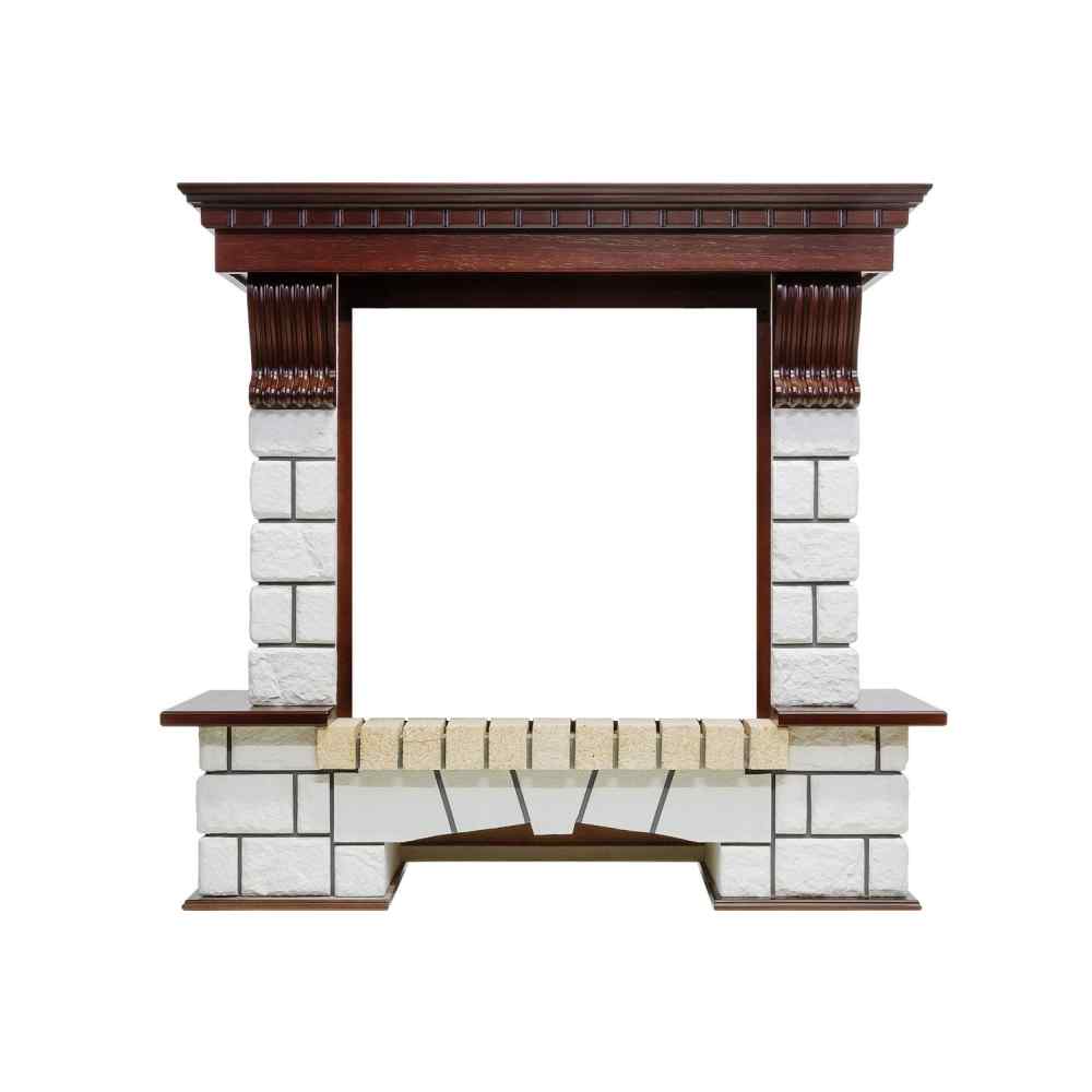 Каминокомплект Dimplex Pierre Luxe - Темный дуб / Белый (Высота 1040мм) с очагом Albany