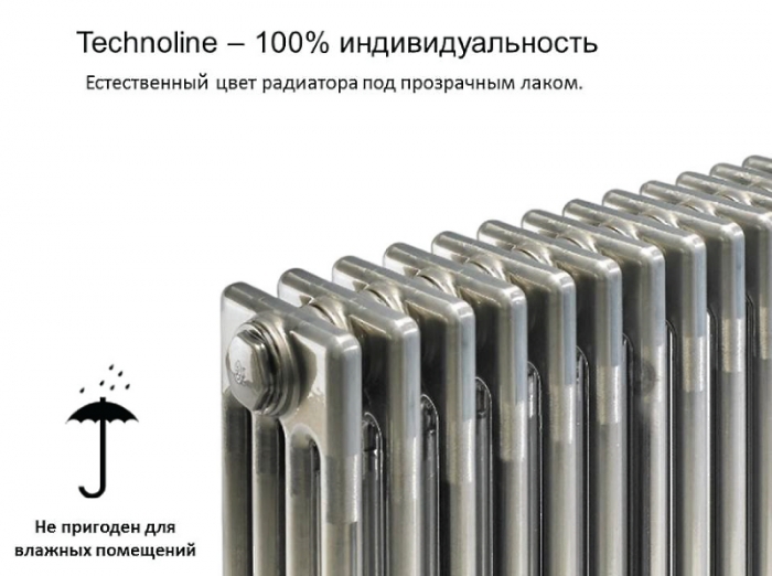 Радиатор трубчатый Zehnder Charleston Retrofit 3057, 18 сек.1/2 бок.подк. RAL0325 TL (кроншт.в компл)