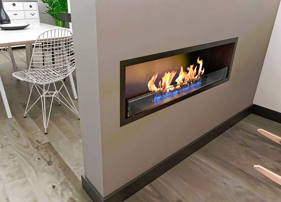 Встраиваемый биокамин Zefire Fest 1000 со стеклом (Estetic Flame)