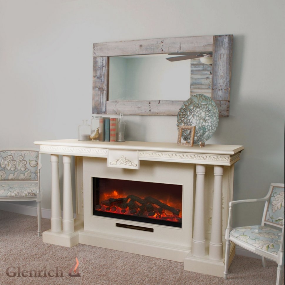 Каминокомплект Glenrich Роял Delux Premier S87 слоновая кость