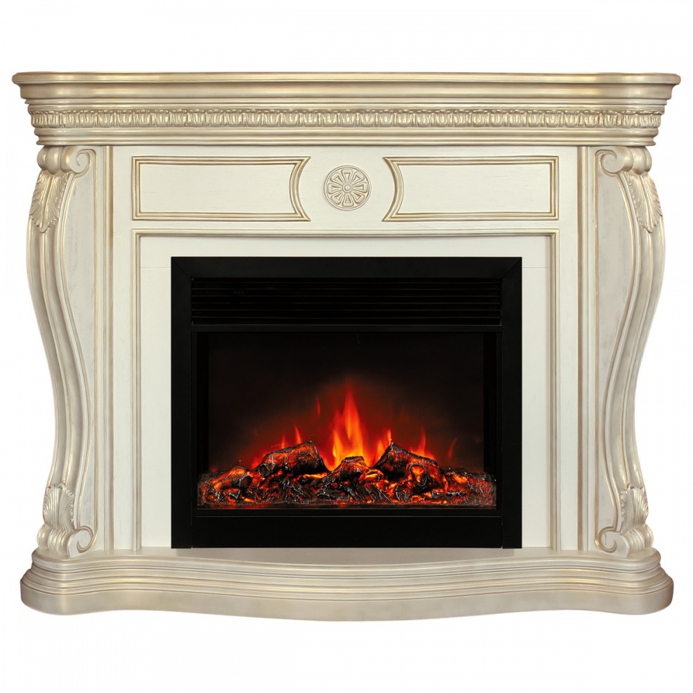 Электрокамин RealFlame  Barcelona 33 WT с очагом Moonblaze Deluxe Black