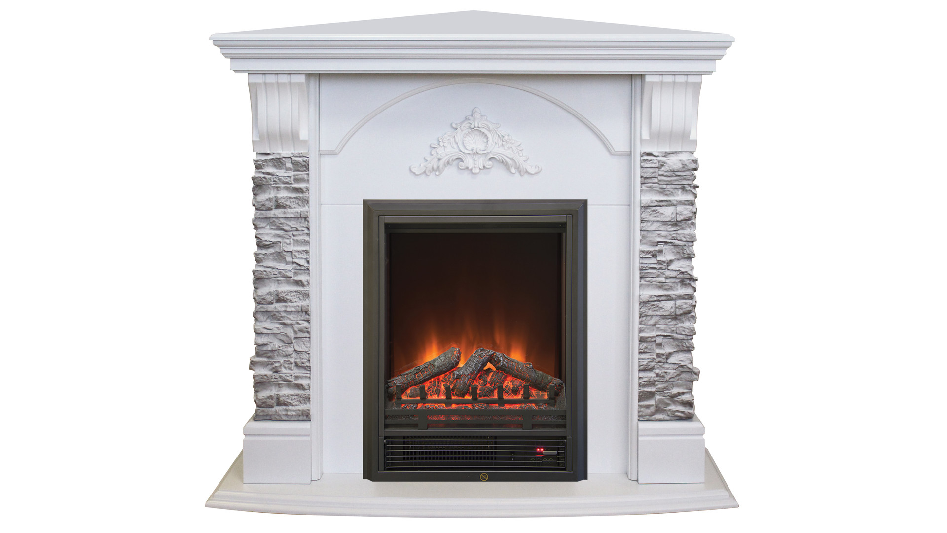 Электрокамин RealFlame  Athena Corner GR WT с очагом Eugene