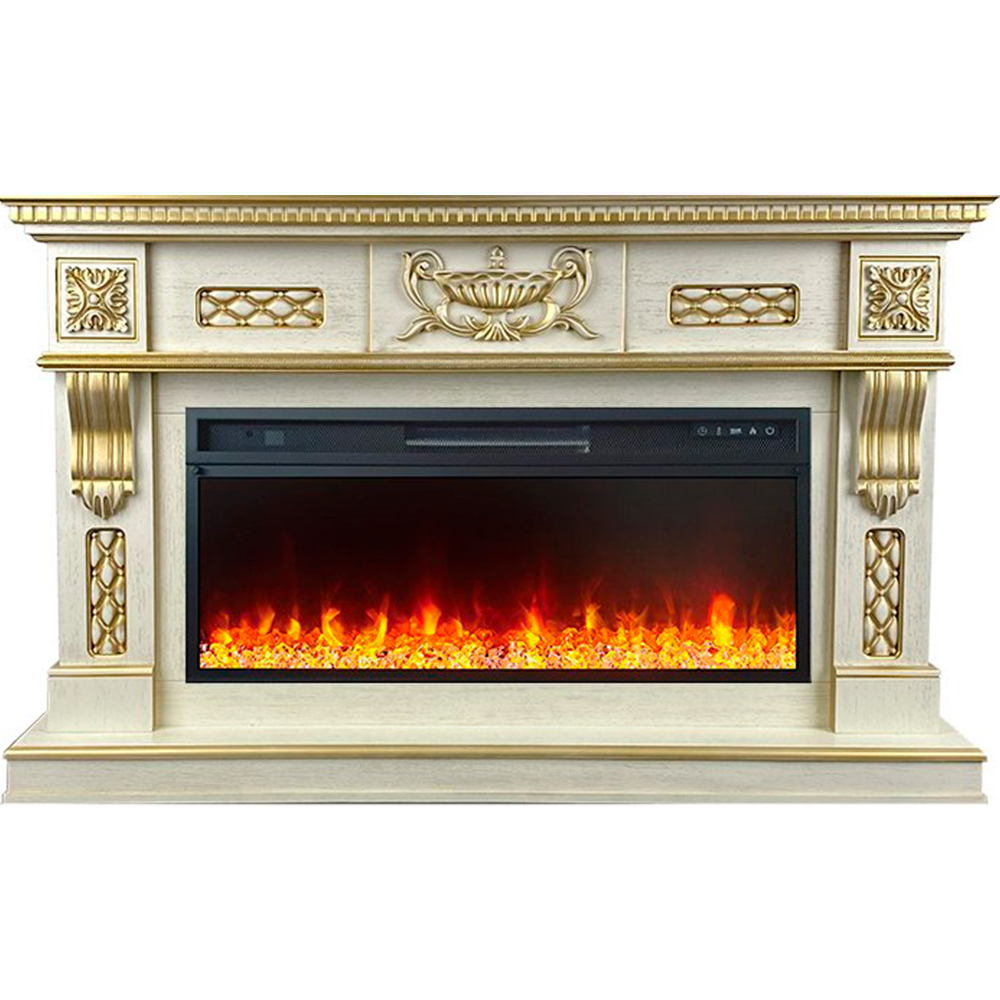 Каминокомплект Royal Flame  Corsica - Слоновая кость с патиной (Ширина 1500 мм) с очагом Vision 42 LED