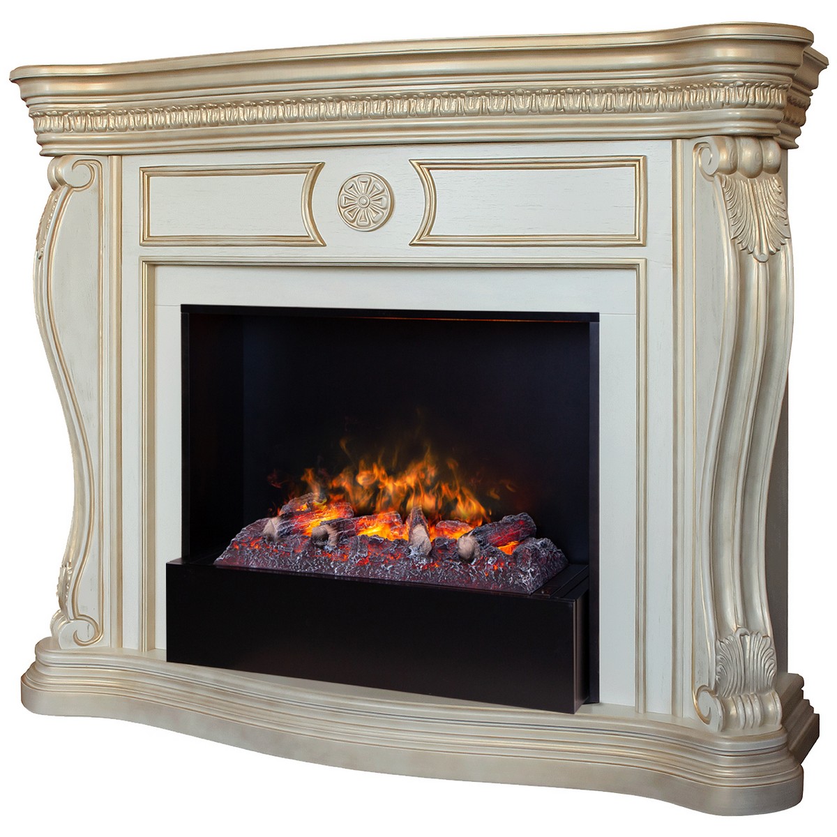 Электрокамин RealFlame  Barcelona 33 WT с очагом 3D Cassette 630