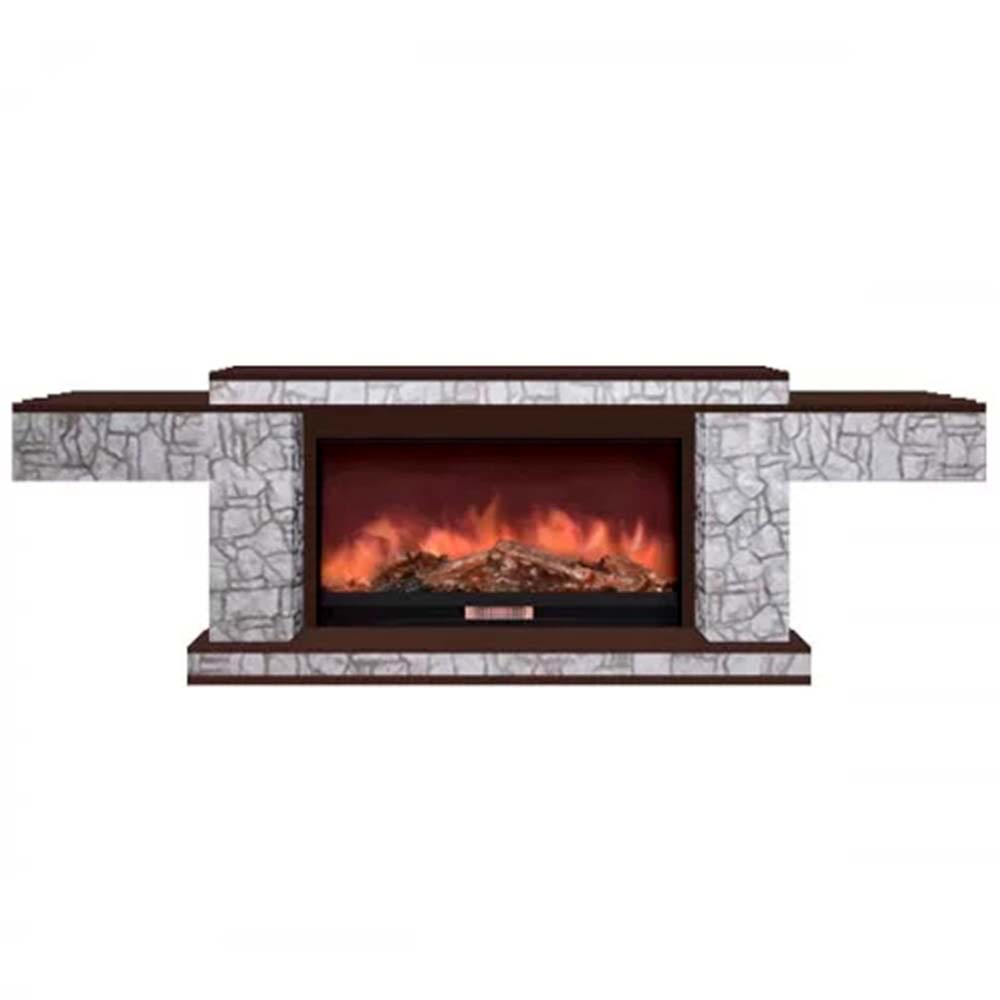 Каминокомплект Glenrich Тауэр Premier S86 камень старый город, шпон дуб