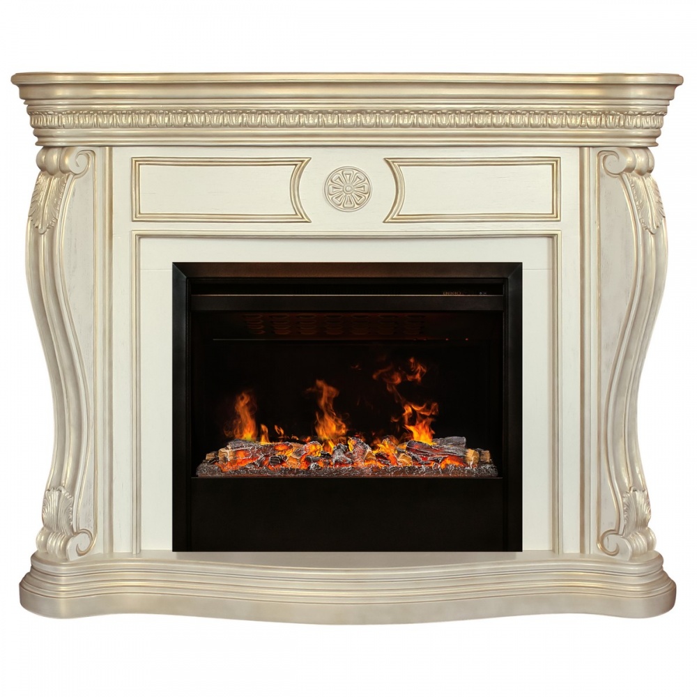 Электрокамин RealFlame  Barcelona 33 WT с очагом 3D Helios 26 SBG