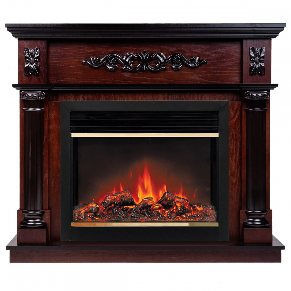 Электрокамин RealFlame  Silvia 26 AO с очагом Moonblaze Deluxe Brass