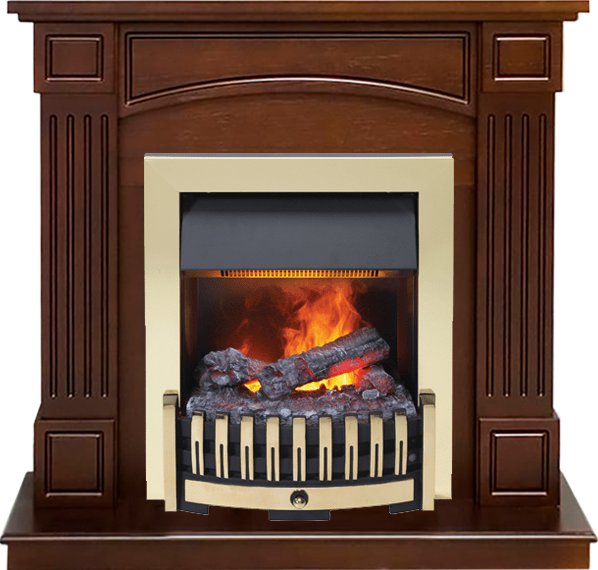 Каминокомплект Dimplex Boston - Темный дуб (Высота 92.5см) с очагом Danville Brass FB2