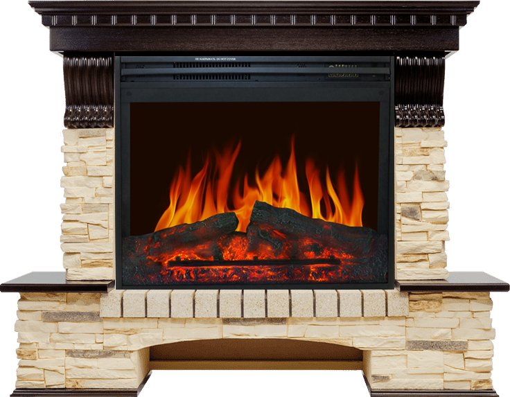 Каминокомплект Royal Flame  Pierre Luxe - Темный дуб / Сланец (Высота 1320 мм) с очагом Jupiter FX New