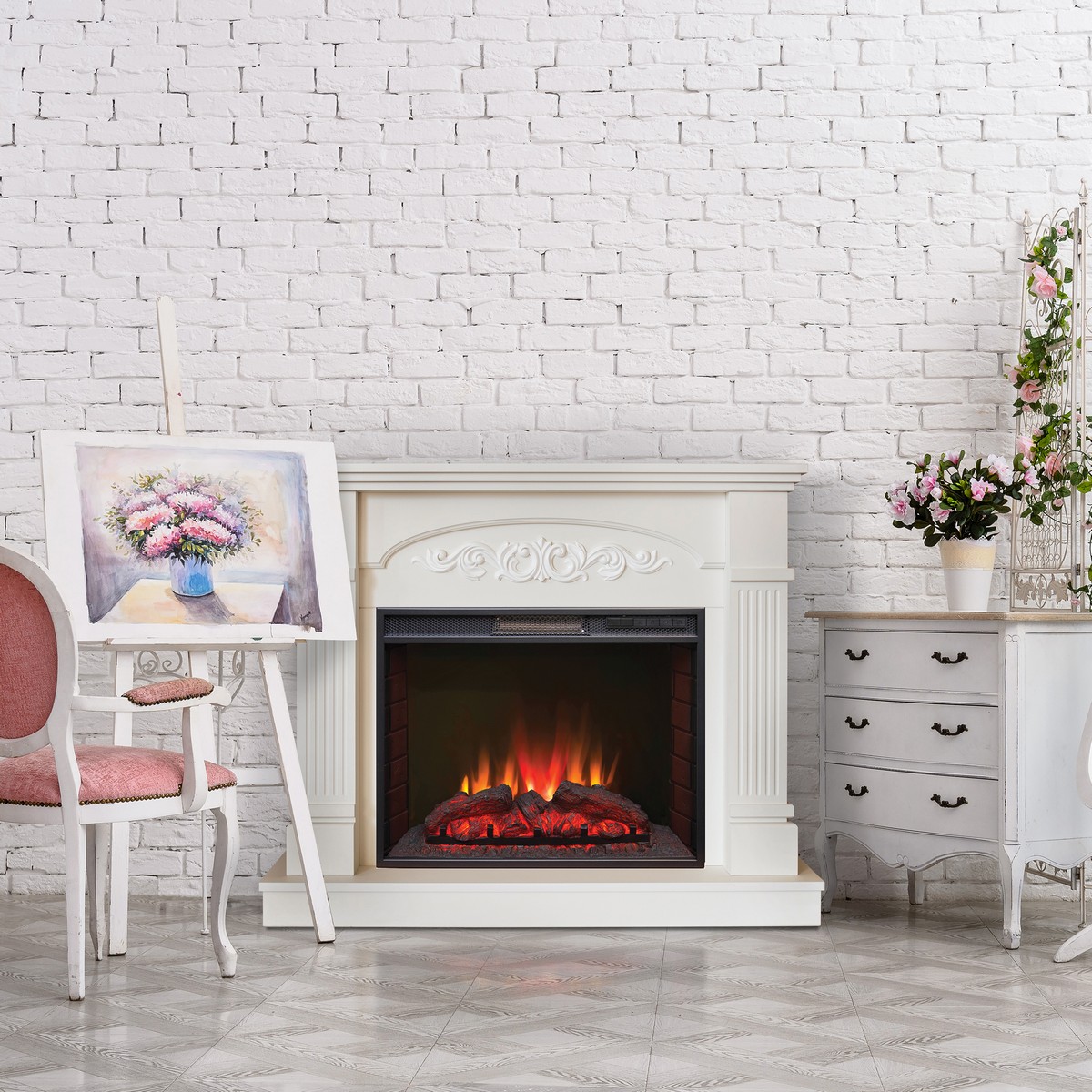 Электрокамин RealFlame  Cristina 25,5 WT с очагом Sparta 25,5