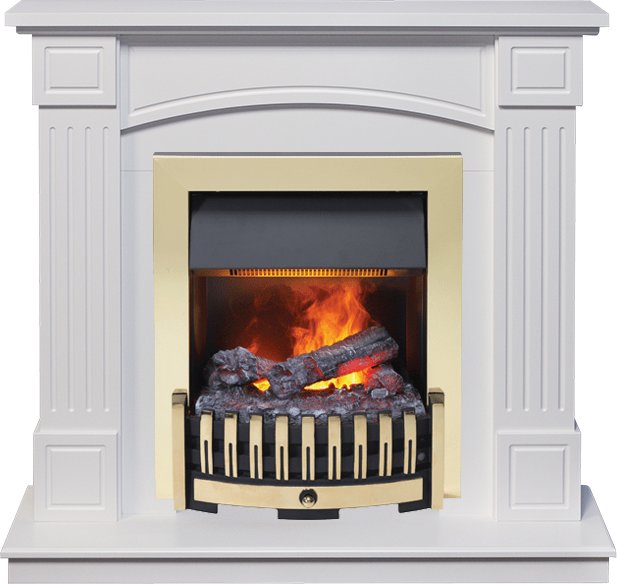 Каминокомплект Dimplex Boston - Белый (Высота 925см) с очагом Danville Brass FB2