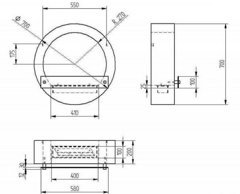 Биокамин настенный Zefire Enigma черный