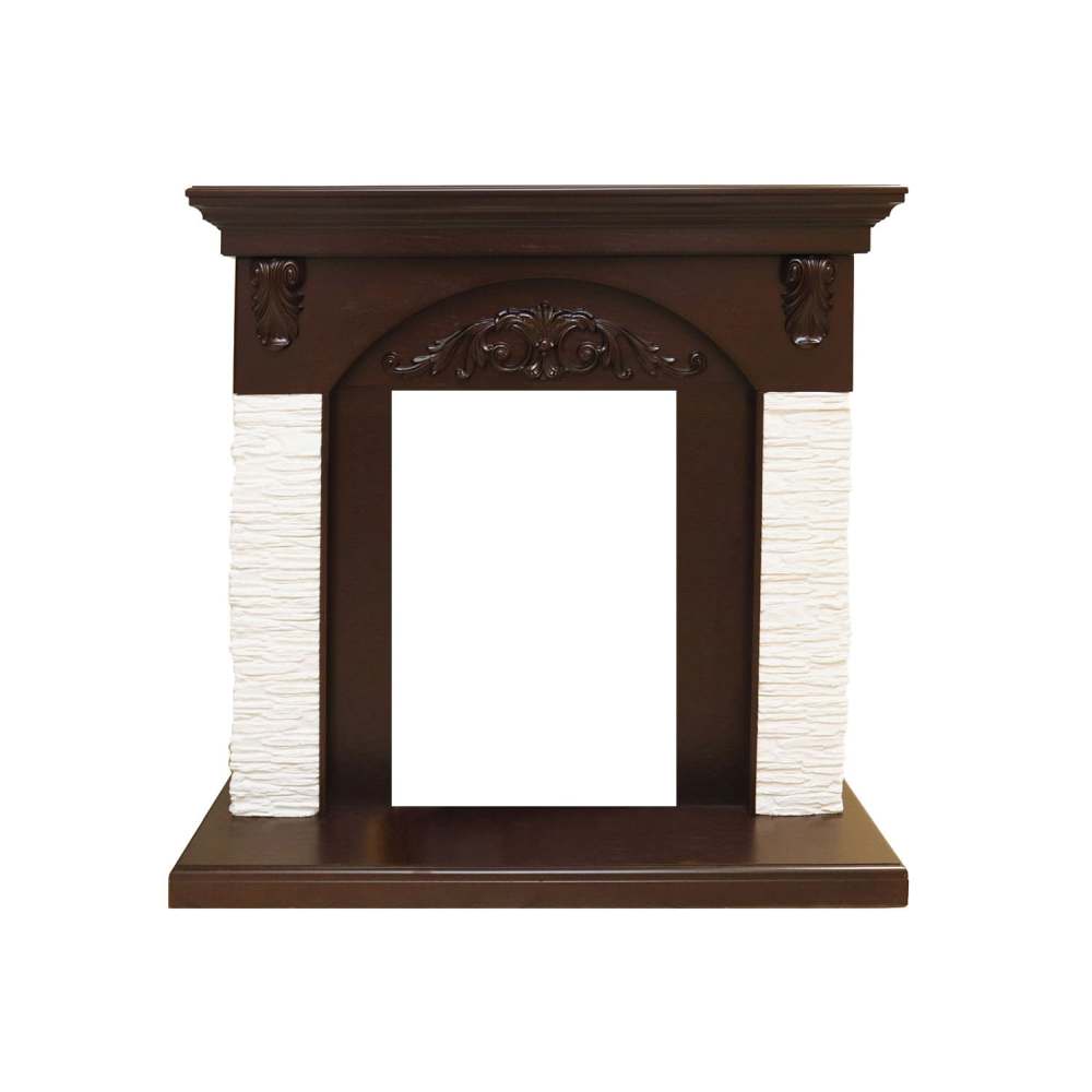 Каминокомплект Royal Flame  Bern Сланец мелкий белый / Темный дуб с очагом Aspen Gold