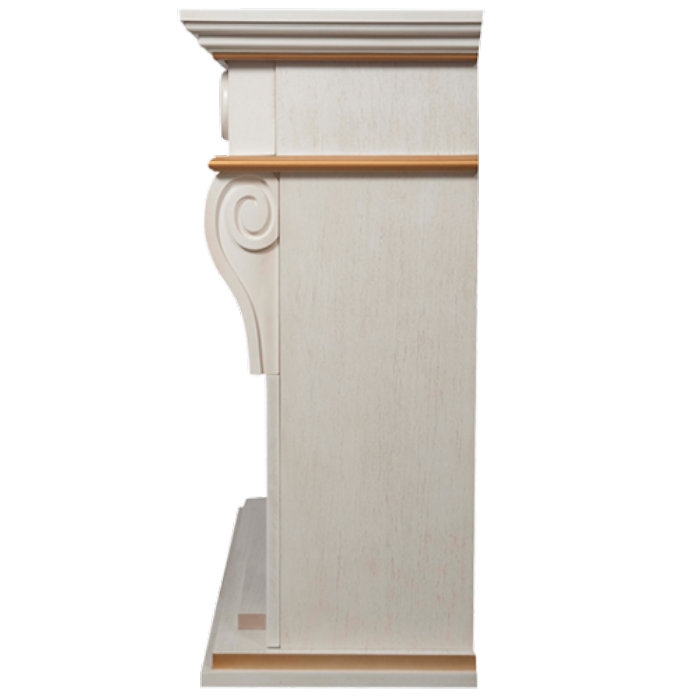 Каминокомплект Electrolux Vittoriano 26/30 с очагом EFP/P-3020LS белёный дуб с золотой патиной