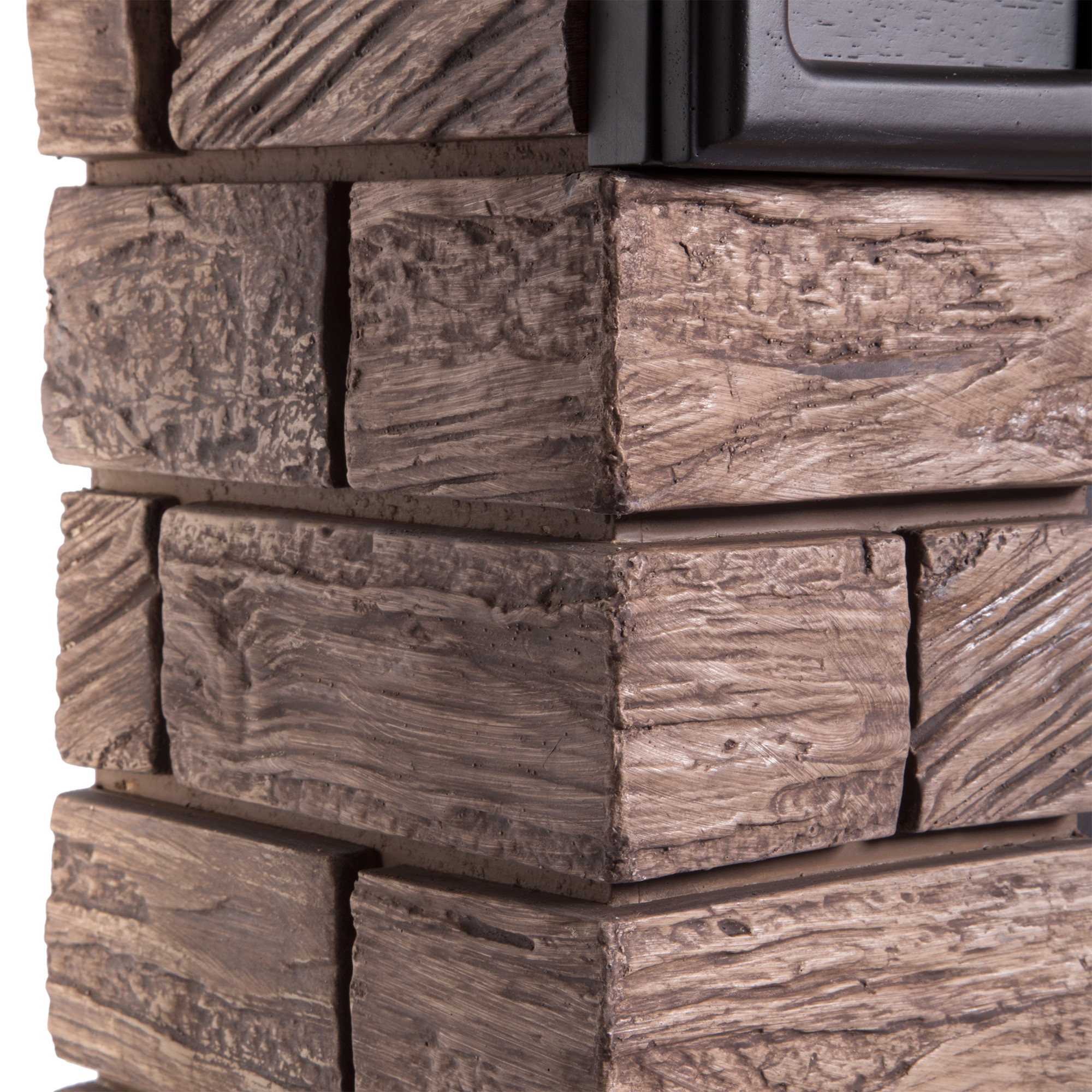 Портал Firelight Bricks Wood Classic камень темный, шпон венге