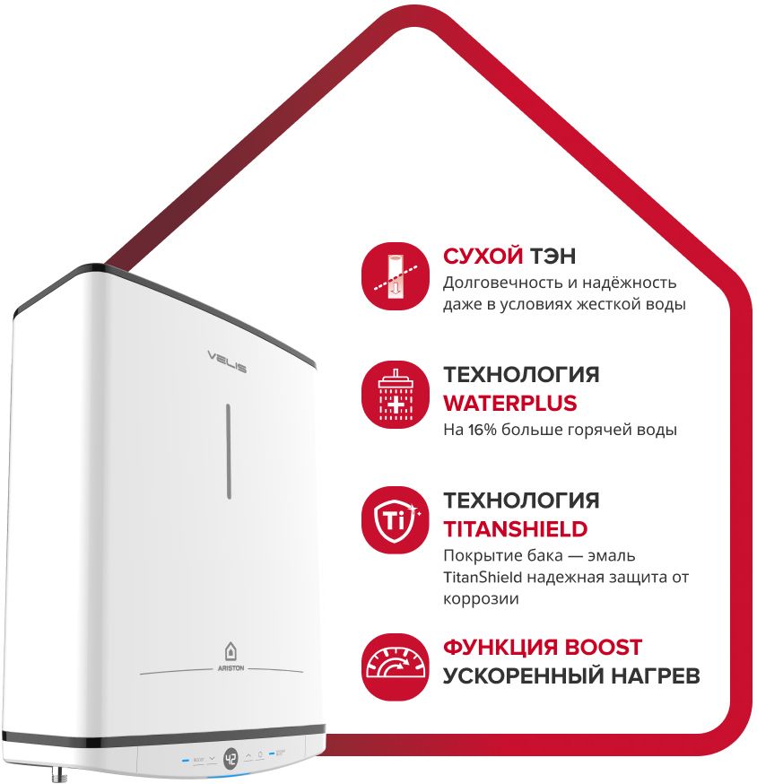 Электрический накопительный водонагреватель Ariston VELIS TECH ABSE DRY 100