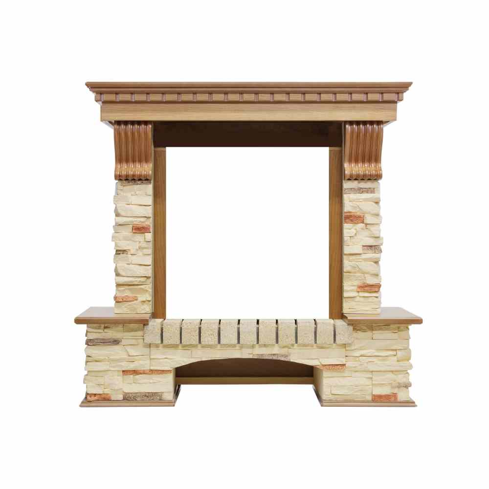 Портал Royal Flame  Pierre Luxe - Дуб / Сланец