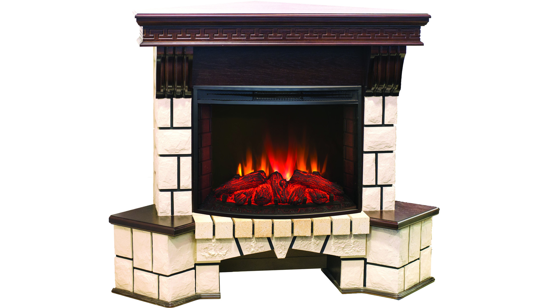 Электрокамин RealFlame  Stone New Corner (угловой) 25,5 AO с Evrika 25,5