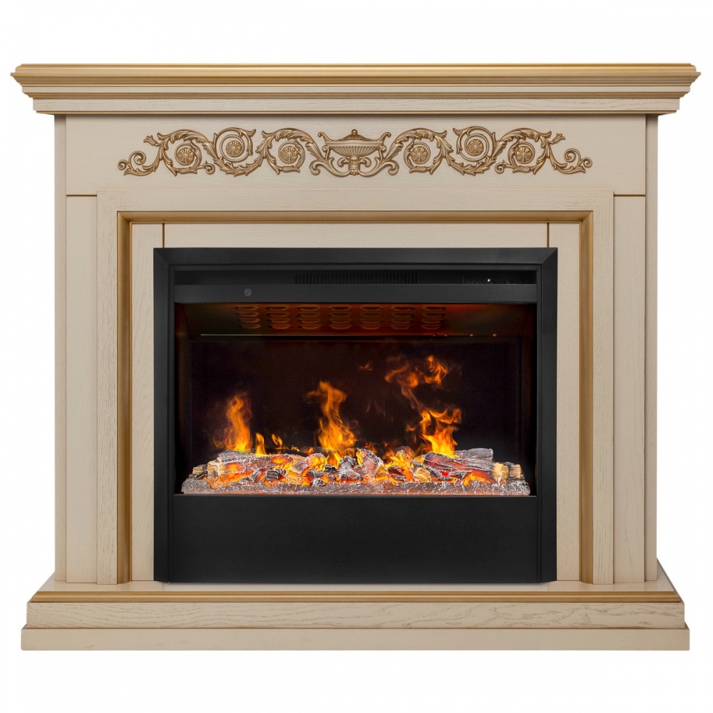 Электрокамин RealFlame Leticia 26 WT-619G с очагом 3D Helios 26 SBG