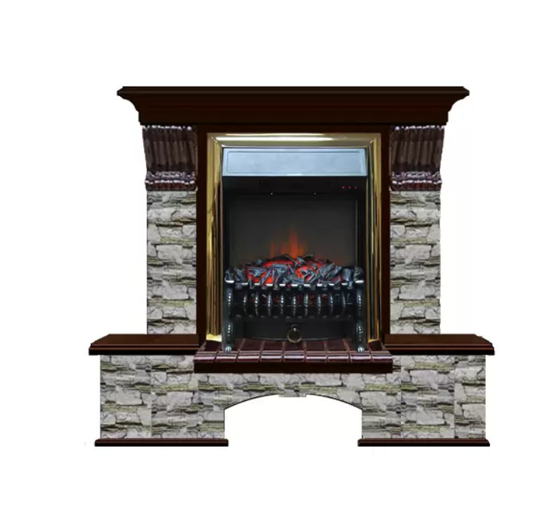 Каминокомплект Glenrich Бостон К Алтай (Fobos brass) венге